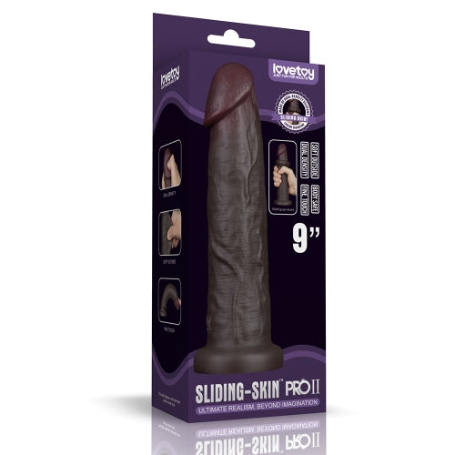 Dildo - Reallistic Sliding Skin Pro II สี Black