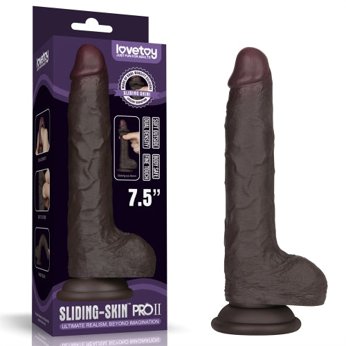 Dildo - Reallistic Sliding Skin Pro II สี Black