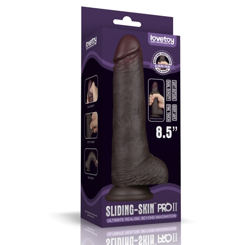 Dildo - Reallistic Sliding Skin Pro II สี Black