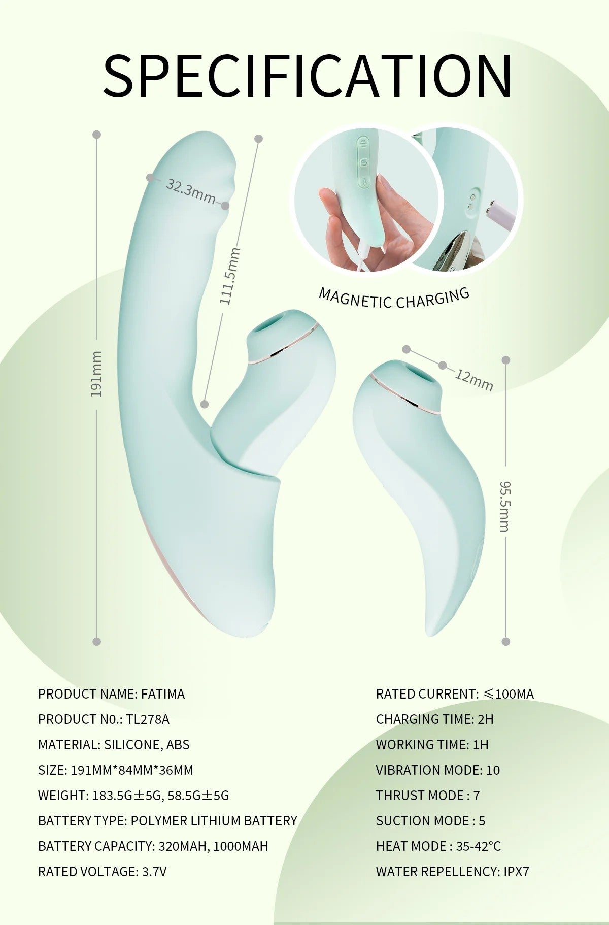 น้อง FATIMA - 2 IN 1 Detachable Suction, Thrusting and Heating Vibrator 💦